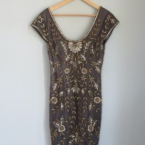 ❦ Appliqué Formal Party Flapper Style Dress ❦